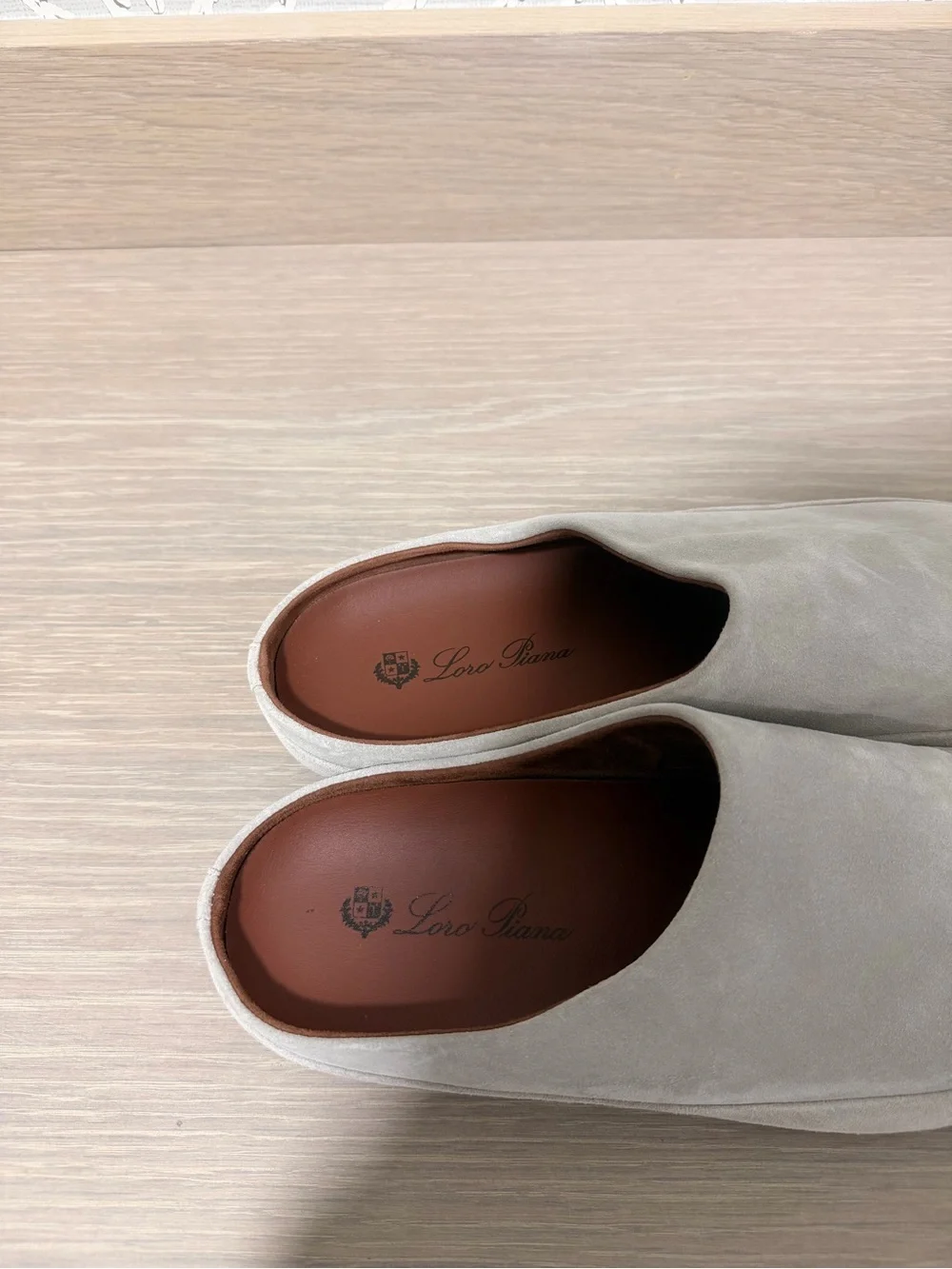 Loro Piana Men’s Beige Suede Slip-On Mules Shoes Size 41 Brand New ( No Box )